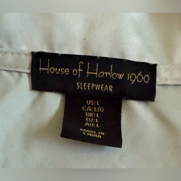House of Harlow 1960 silky pajama top.  Pearl buttons- L - Picture 3 of 4